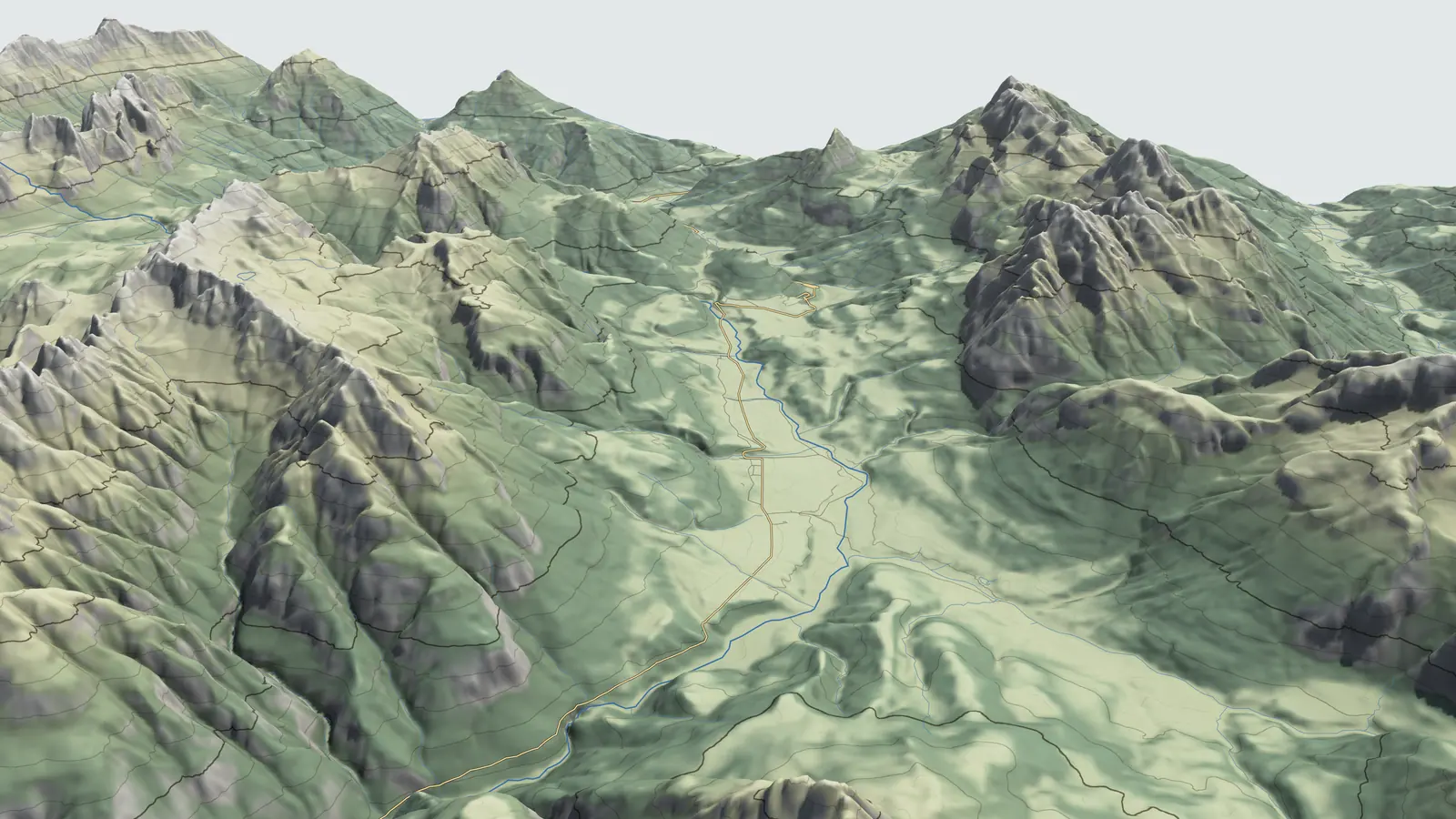 Reliefmodell des Talkessels von Sappada
